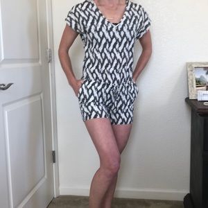 JCrew Ikat Tie waist Romper